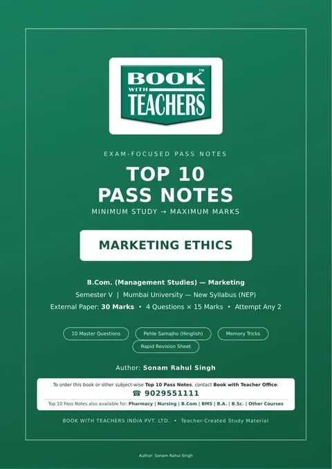 BMS Marketing Ethics Top 10 Pass Notes cover