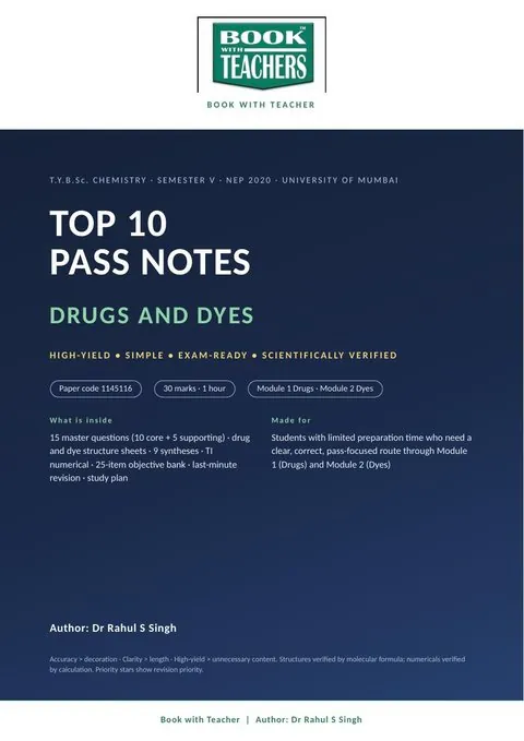 TYBSc Chemistry Drugs and Dyes Top 10 Pass Notes cover