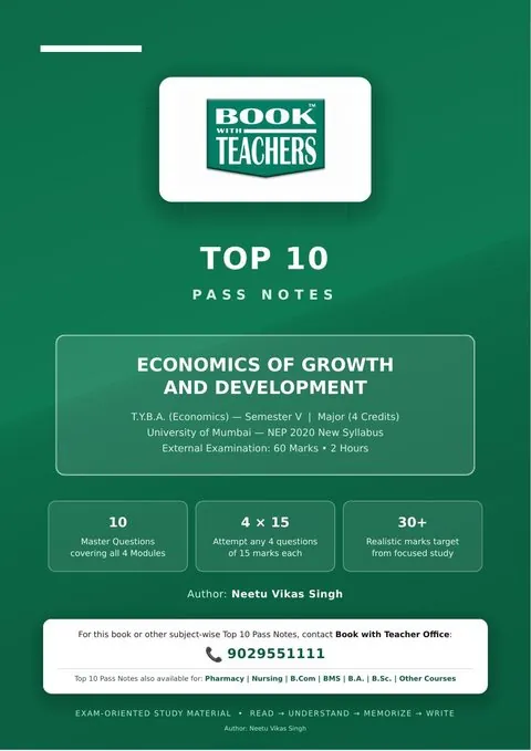 TYBA Economics of Growth and Development Top 10 Pass Notes cover