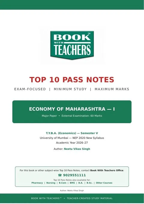 TYBA Economy of Maharashtra I Top 10 Pass Notes cover